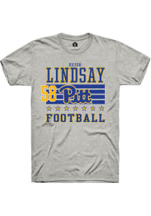 mason lindsay Rally Mens Ash Pitt Panthers NIL Striped Player T Shirt