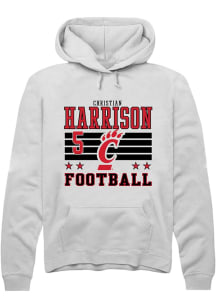 Christian Harrison Rally Mens White Cincinnati Bearcats NIL Striped Player Hood