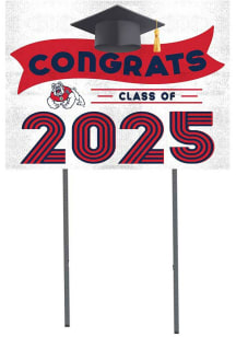 Fresno State Bulldogs KH Sports Fan Class of 2025 graduation graphic Yard Sign - White