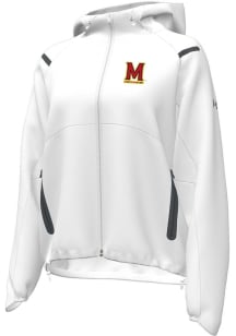 Womens Maryland Terrapins White Under Armour Woven Long Sleeve Full Zip Jacket