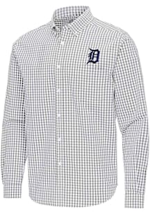 Antigua Detroit Tigers Mens Grey Ellis Long Sleeve Dress Shirt