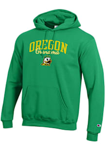 Champion Oregon Ducks Mens Green Grandma Script Powerblend Long Sleeve Hoodie