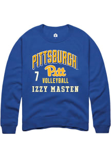 Izzy Masten Rally Mens Blue Pitt Panthers NIL Arch Logo Player Crew