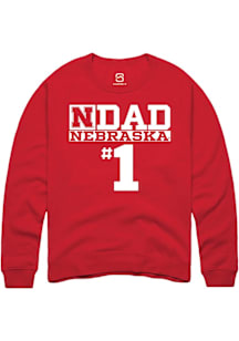 Summit Sportswear Nebraska Cornhuskers Mens Red No 1 Dad Long Sleeve Crew Sweatshirt