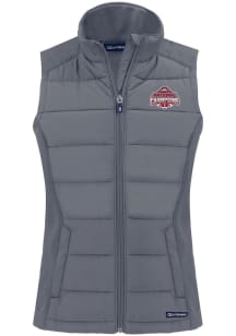 Womens Ohio State Buckeyes Dark Grey Cutter and Buck 2024 Football National Champion Evoke Vest