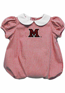 Vive La Fete Miami RedHawks Baby Red Gingham Collar Short Sleeve One Piece