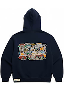 Pennant Apparel Co. Michigan Wolverines Mens Navy Blue Ann Arbor Long Sleeve Hoodie