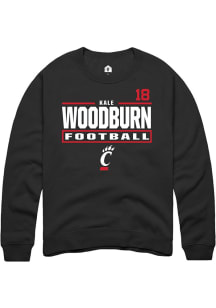 Kale Woodburn Rally Mens Black Cincinnati Bearcats NIL Stacked Box Player Crew