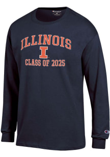 Mens Illinois Fighting Illini Navy Blue Champion Class of 2025 Text Jersey Tee