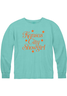 Kansas City Womens Teal Kansas City Showgirl Crew Sweatshirt