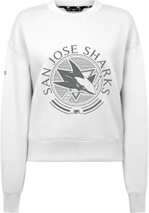 Levelwear San Jose Sharks Mens White Sponge Crew Grain Long Sleeve Fashion Sweatshirt
