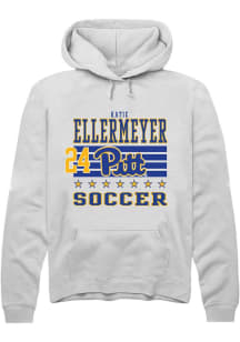 Katie Ellermeyer Rally Mens White Pitt Panthers NIL Striped Player Hood