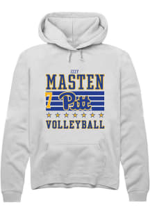 Izzy Masten Rally Mens White Pitt Panthers NIL Striped Player Hood