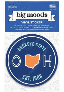 Ohio Buckeye State Circle Stickers - Blue