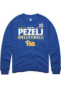 Marina Pezelj Rally Mens Blue Pitt Panthers NIL Stacked Box Player Crew