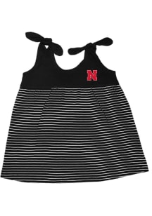 Toddler Girls Black Nebraska Cornhuskers Stripe Short Sleeve Dress