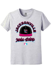 Summit Sportswear Jacksonville Jumbo Shrimp Youth Grey Circle Cap Copa Short Sleeve T-Shirt