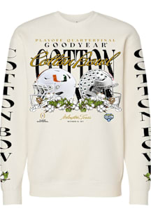 Something Inked Ohio State Buckeyes Mens Ivory 2025 Cotton Bowl Head to Head Long Sleeve Crew Swea..