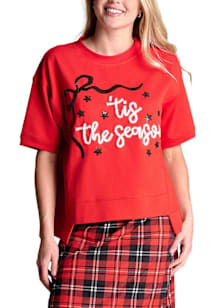 RALLY Womens Red Tis the Season Short Sleeve T-Shirt