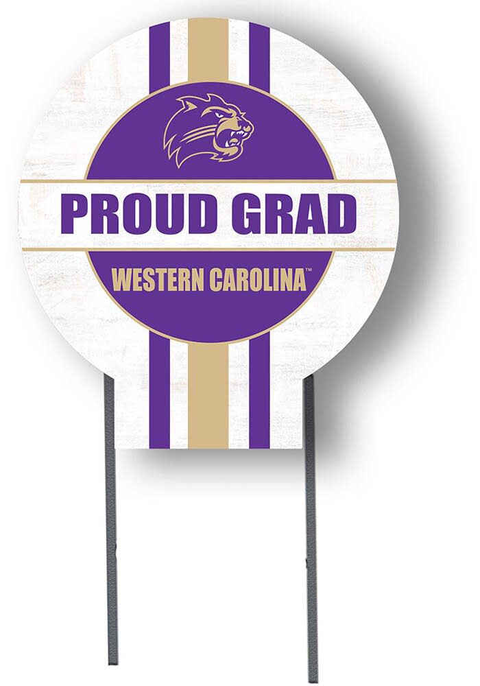 Western Carolina White 20x20 Circle Yard Sign with Stakes Proud Grad ...