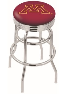 Black Minnesota Golden Gophers Double-Ring Swivel Chrome Pub Stool