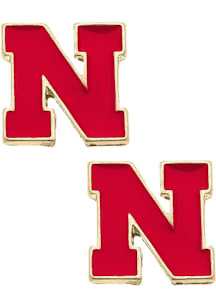 Nebraska Cornhuskers Enamel Logo Stud Womens Earrings