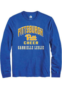 Gabrielle Leslie Mens Blue Pitt Panthers NIL Arch Logo Long Sleeve Player T Shirt
