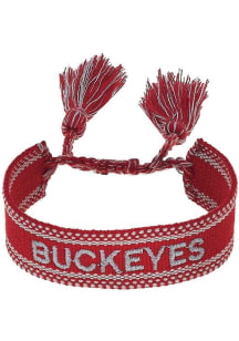 Woven Tassel Ohio State Buckeyes Womens Bracelet - Red