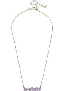 Enamel Slogan K-State Wildcats Womens Necklace - Purple