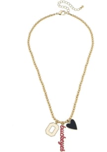 Ball Charm Ohio State Buckeyes Womens Necklace - Red