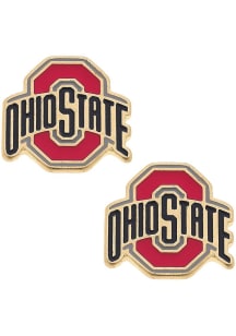 Enamel Logo Stud Ohio State Buckeyes Womens Earrings - Red