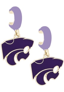 Logo Hoop K-State Wildcats Womens Earrings - Purple