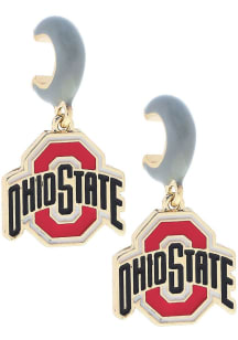 Logo Hoop Ohio State Buckeyes Womens Earrings - Red