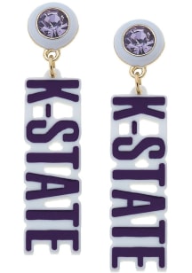 Resin Logo K-State Wildcats Womens Earrings - Purple