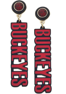 Resin Logo Ohio State Buckeyes Womens Earrings - Red