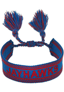 Kansas Jayhawks Woven Tassel Womens Bracelet