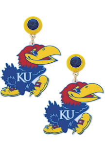 Kansas Jayhawks Resin Mascot Womens Earrings