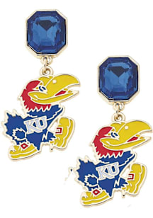 Kansas Jayhawks Rhinestone Logo Womens Earrings