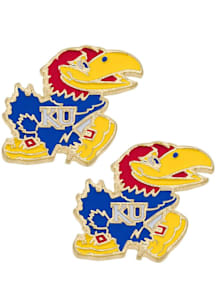 Kansas Jayhawks Enamel Logo Stud Womens Earrings
