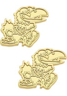Kansas Jayhawks Matte Stud Womens Earrings