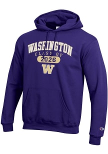 Mens Washington Huskies Purple Champion Class of 2026 Powerblend Hooded Sweatshirt