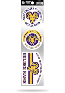 West Chester Golden Rams 3pk Retro Auto Decal - Gold