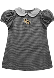 Vive La Fete UCF Knights Baby Girls Black Gingham Collar Short Sleeve Dress