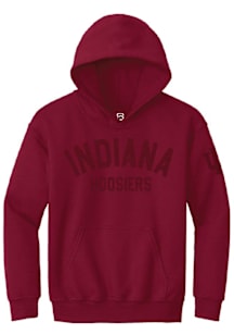 Summit Sportswear Indiana Hoosiers Youth Red Felt Wordmark Long Sleeve Hoodie