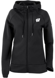 Womens Wisconsin Badgers Black Columbia Pack It Up Long Sleeve Full Zip Jacket