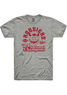 Summit Sportswear Indiana Hoosiers Grey Vintage 2025 National Champions Short Sleeve T Shirt