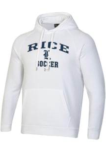 Under Armour Rice Owls Mens White Soccer Rival Long Sleeve Hoodie
