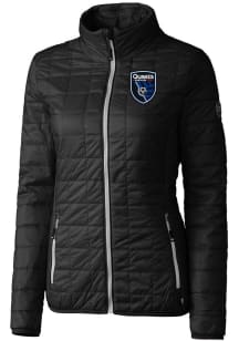 Cutter and Buck San Jose Earthquakes Womens Black Rainier PrimaLoft Heavy Weight Jacket