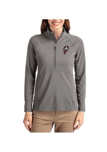 Womens Ohio State Buckeyes Graphite Cutter and Buck Adapt Eco Qtr Zip Pullover