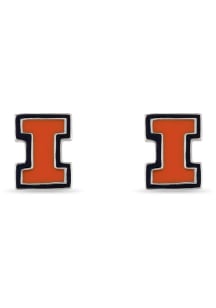 Stud Cutout Illinois Fighting Illini Womens Earrings - Orange